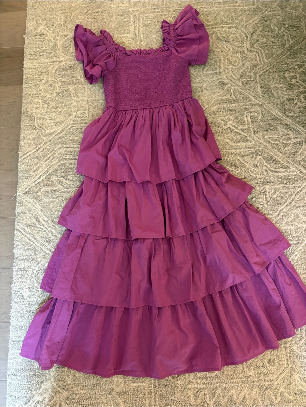 Cleobella Magenta Tiered Ruffle Dress for women